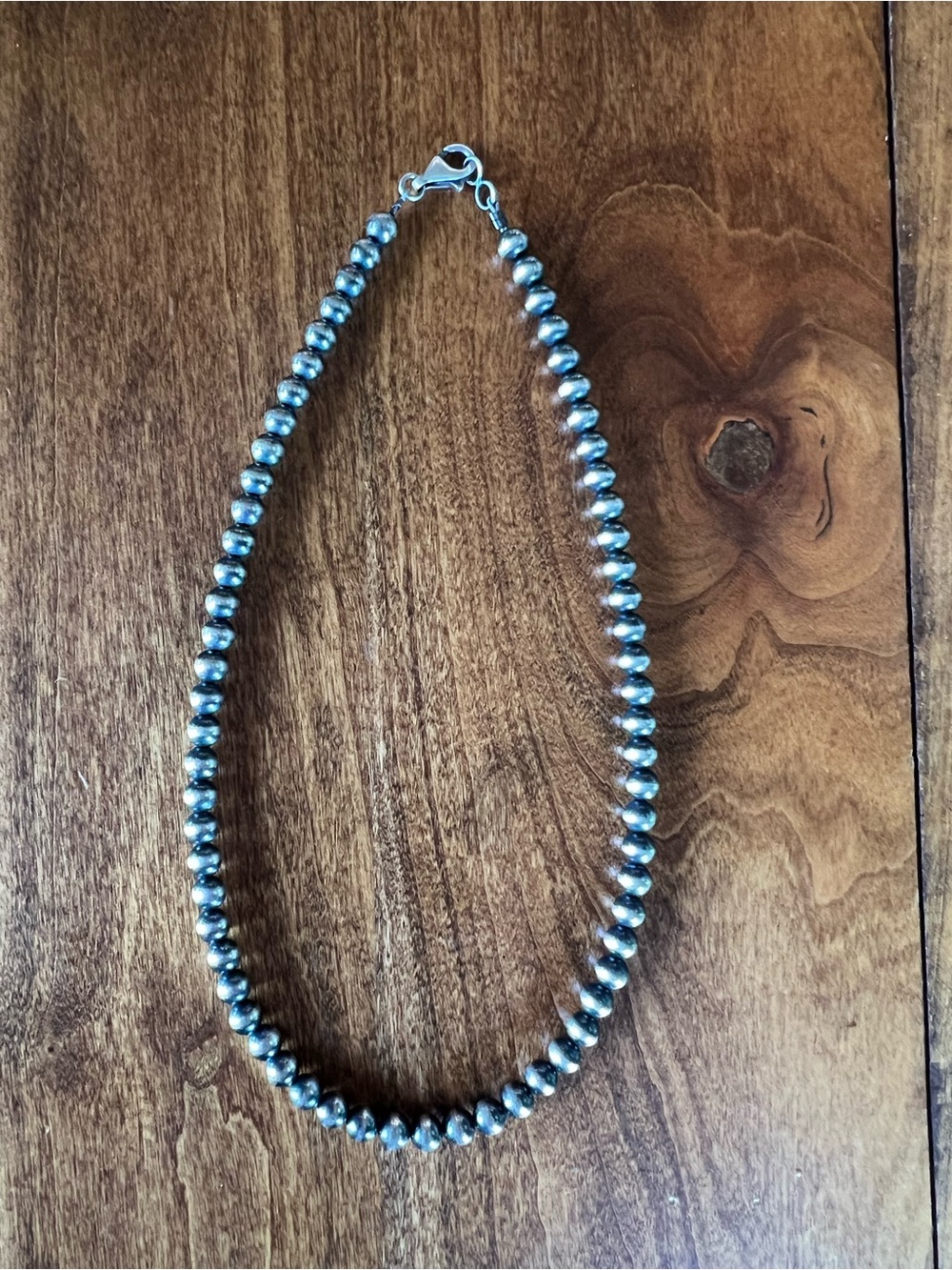 Navajo Sterling silver pearl necklace